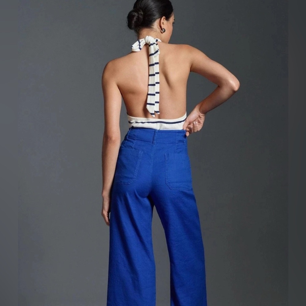 Maeve by Anthropologie Women Pants BLUE Linen Colette 26p petite